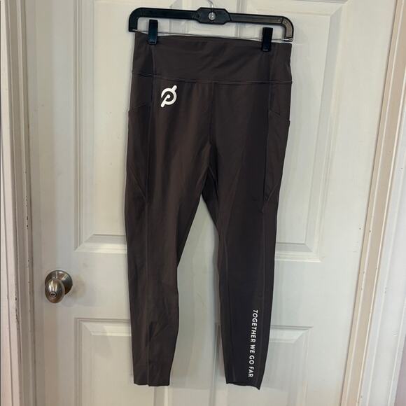 Peloton Charcoal Leggings with Tulip Hem Size L - Picture 2 of 6